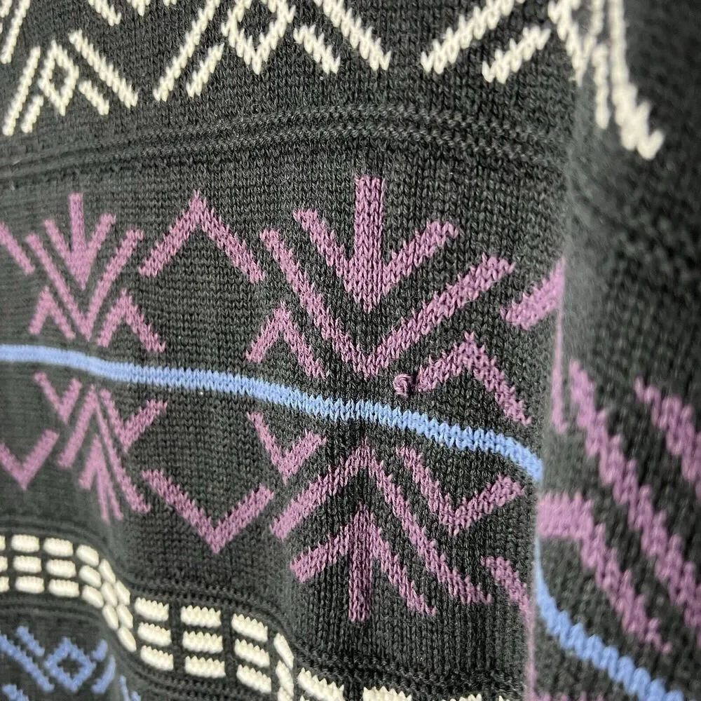 Henry Grethel Made‎ In USA Geometric Crewneck Sweater Large Grandpa 90s Vintage